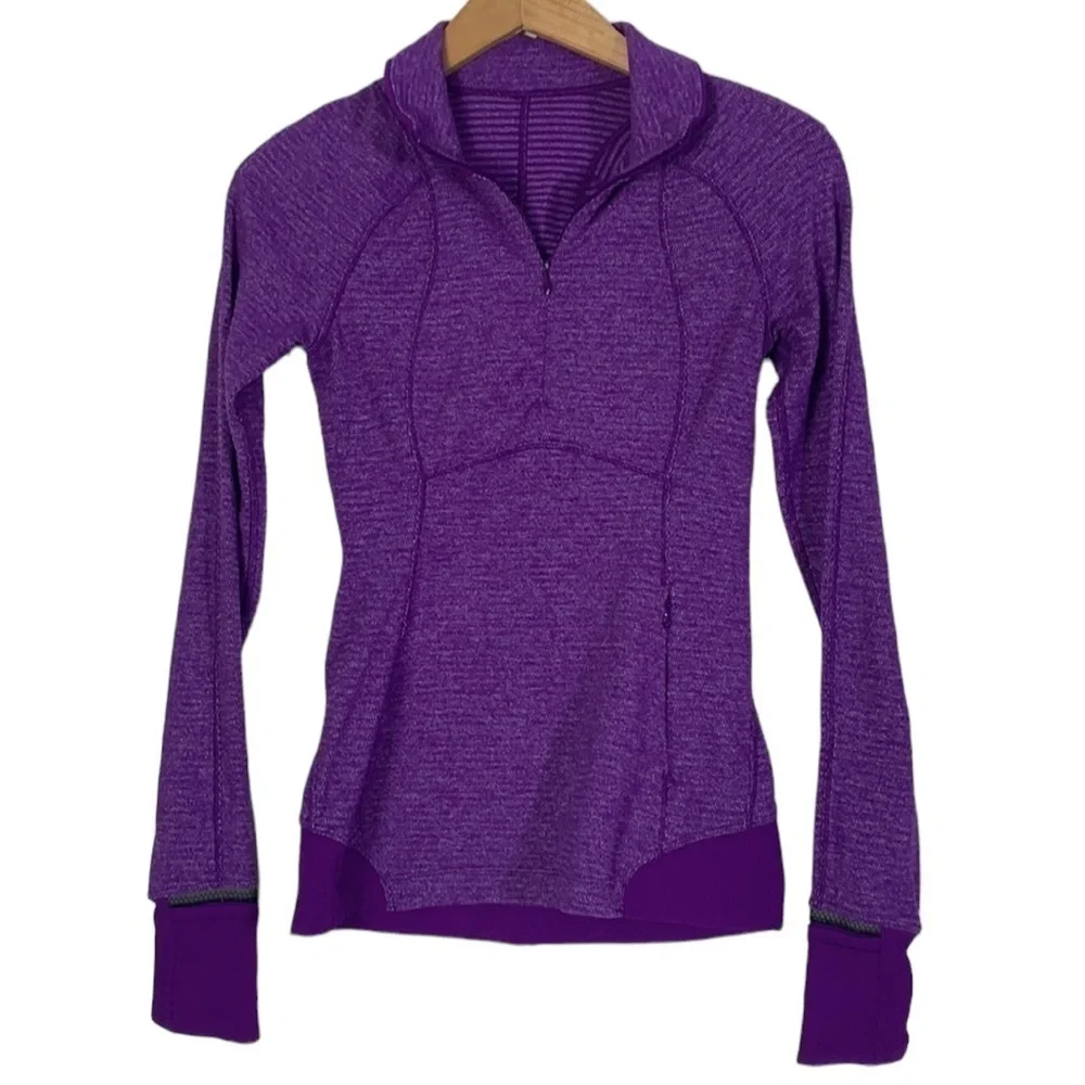 - Lululemon Runderful Violet Purple 1/2 Zip Rulu Pullover Top - Picture 8 of 15